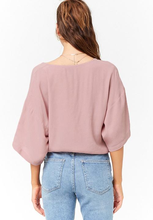 Forever21 - Tie front blouse - pink
