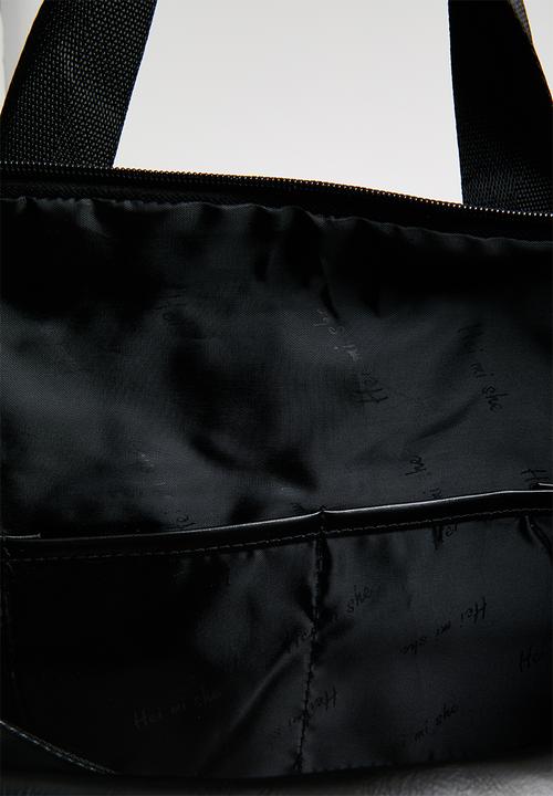 Superbalist - Jared faux leather duffel bag - black