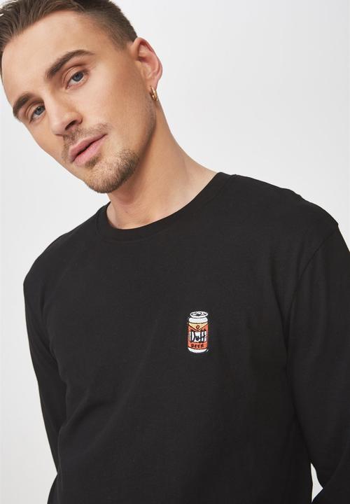 Cotton On - Tbar collaboration long sleeve tee - black