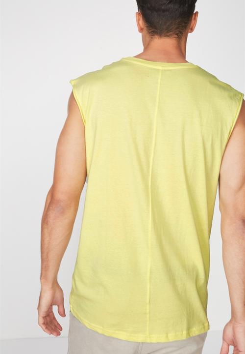 Cotton On - Drop shoulder muscle tank- yellow