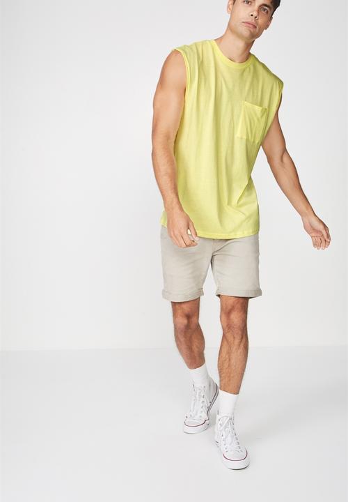 Cotton On - Drop shoulder muscle tank- yellow