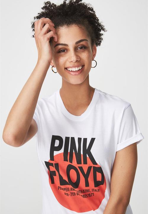 Cotton On - Tbar fox graphic t-shirt pink floyd - white