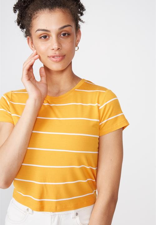 Cotton On - The baby tee - yellow & white stripe