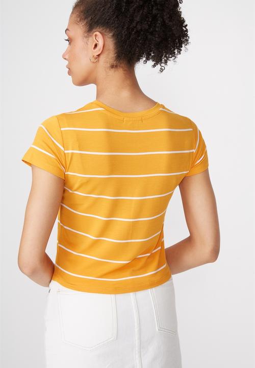 Cotton On - The baby tee - yellow & white stripe