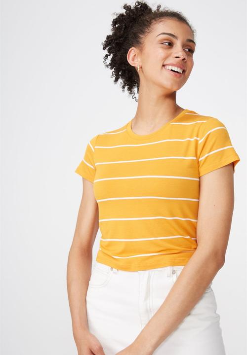 Cotton On - The baby tee - yellow & white stripe