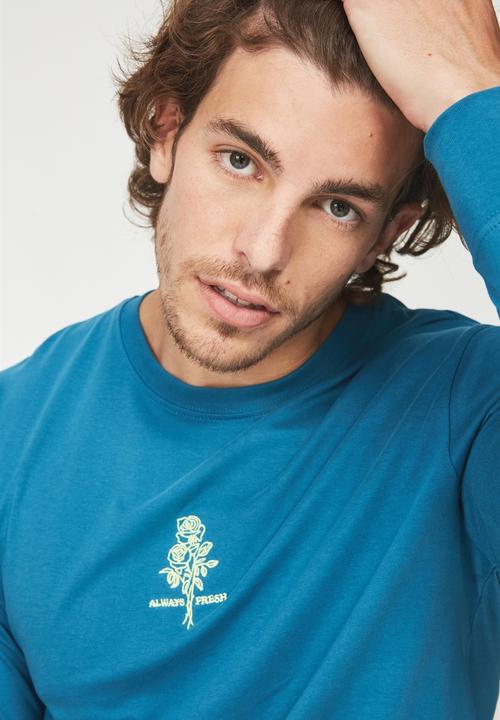 Cotton On - Tbar long sleeve tee - blue