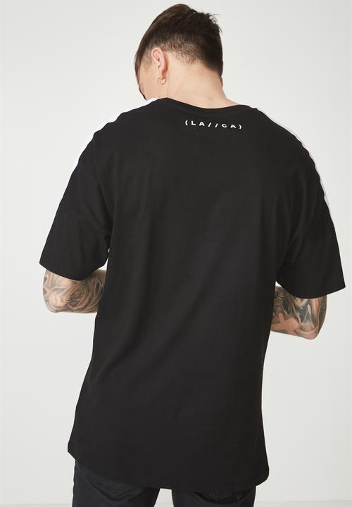 Cotton On - Drop shoulder longline tee - black