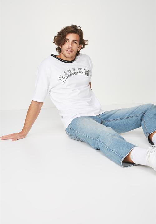Cotton On - Drop shoulder longline tee - white
