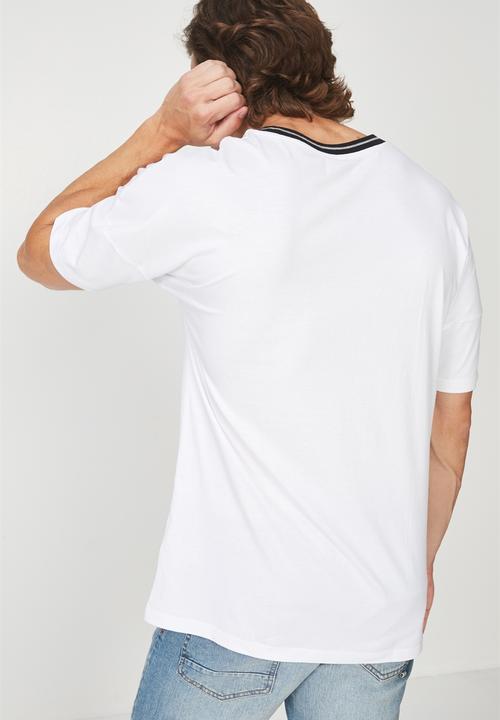 Cotton On - Drop shoulder longline tee - white