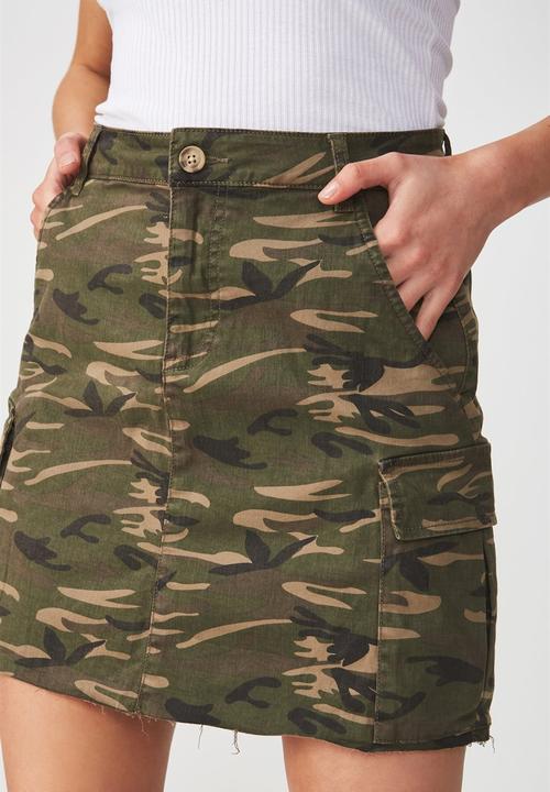 Cotton On - Utility cargo mini skirt - khaki green