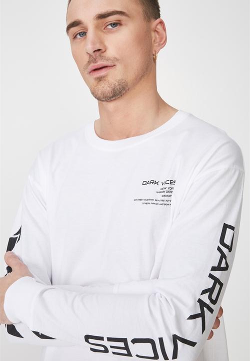 Cotton On - Tbar long sleeve tee - white