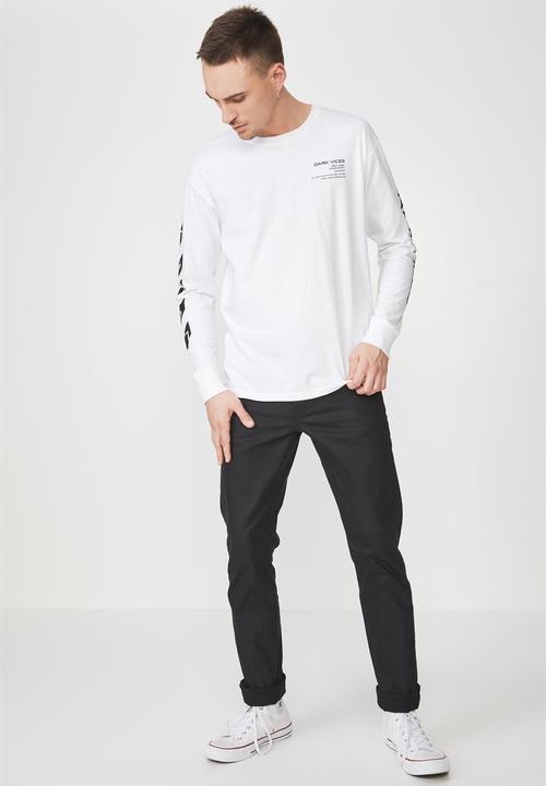 Cotton On - Tbar long sleeve tee - white
