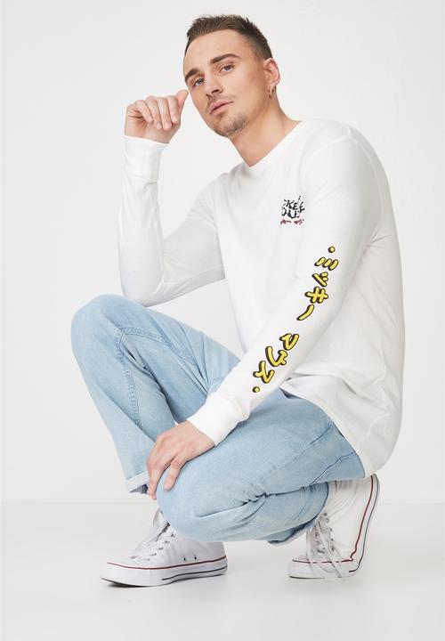 Cotton On - Tbar collaboration long sleeve tee - white