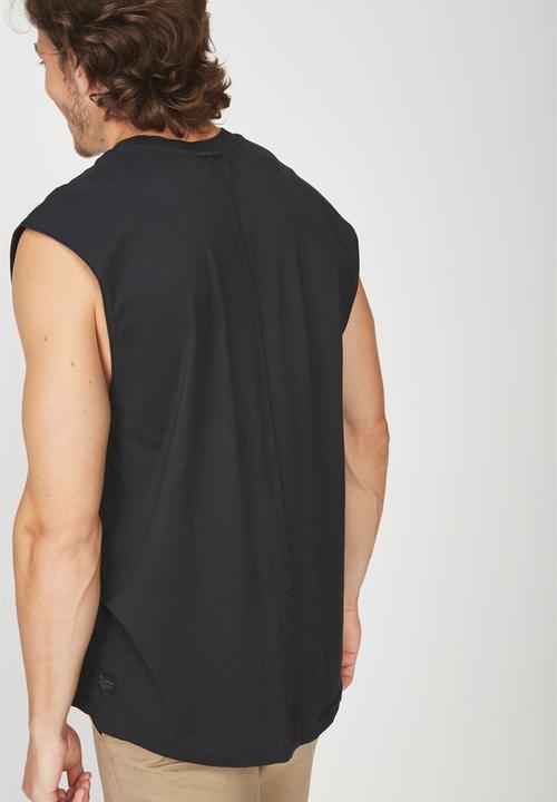 Cotton On - Drop shoulder muscle tank - black