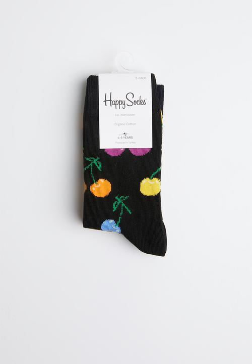 Happy Socks - Kids cherry socks 2 pack - navy & black