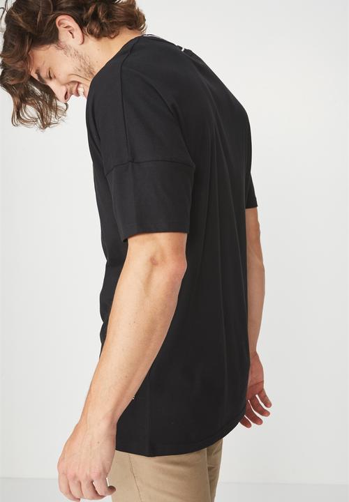 Cotton On - Drop shoulder longline tee - black
