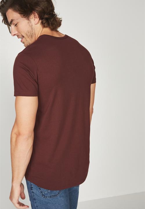 Cotton On - Essential henley - burgundy