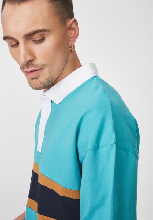 Cotton On - Oversized short sleeve polo -Turquoise