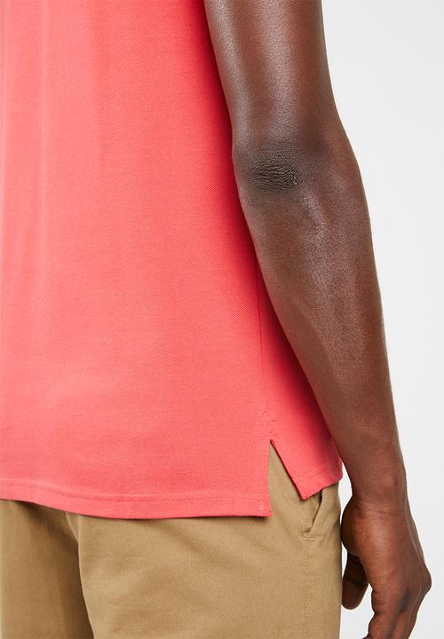 POLO - Custom fit short sleeve pique golfer T-shirt - coral 