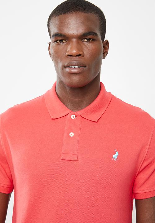 POLO - Custom fit short sleeve pique golfer T-shirt - coral 