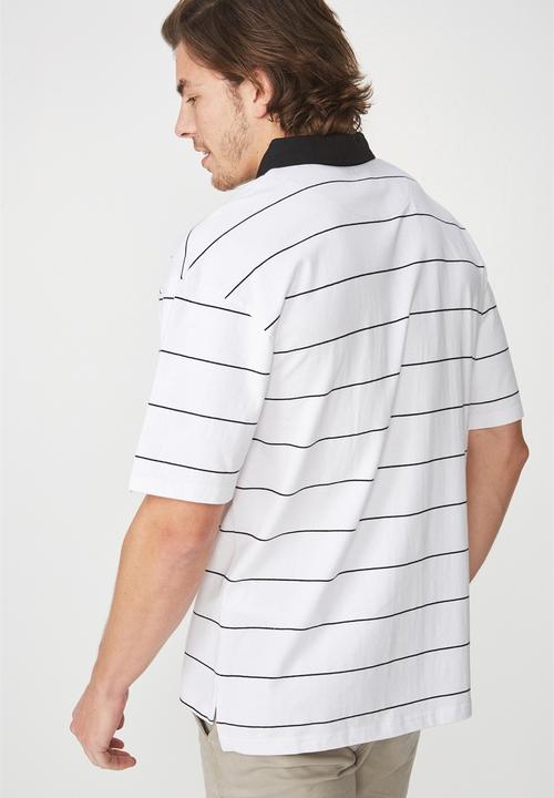 Cotton On - Oversized short sleeve polo - white