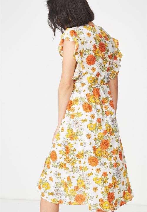 Cotton On - Woven winnie wrap dress - white 