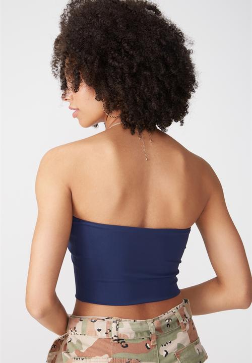 Supré  - Luxe strapless crop - navy 