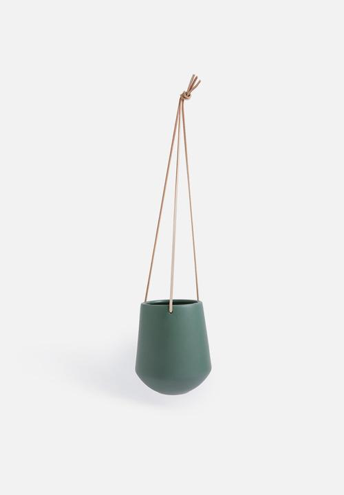 Present Time - Skittle hanging pot ceramic - matte jungle green