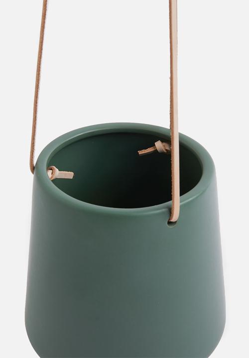 Present Time - Skittle hanging pot ceramic - matte jungle green