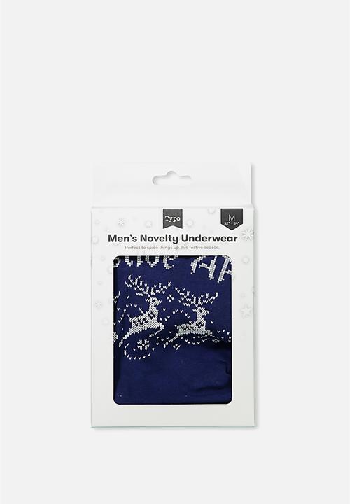 Typo - Novelty festive af underwear - navy