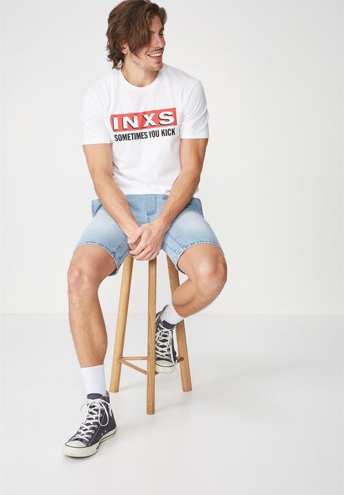 Cotton On - Tbar INXS - sometimes you kick collaboration tee - white