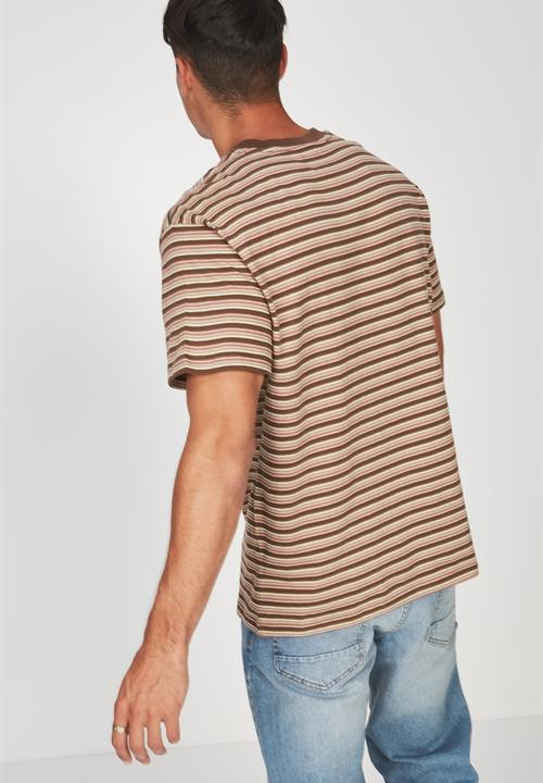 Cotton On - Dylan multi stripe tee-carafe - brown