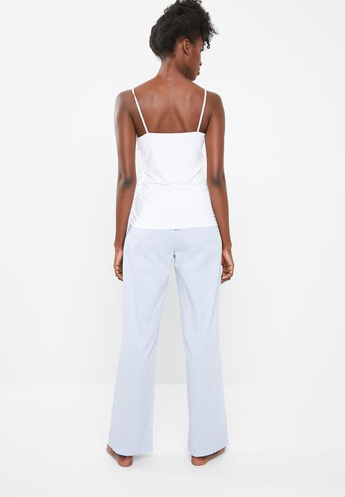 Superbalist - Cami & pants pyjamas set - blue & white