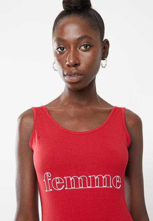 Superbalist - Printed bodysuit - red