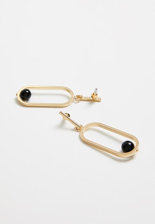 Superbalist - Jess rectangle earrings - gold & black