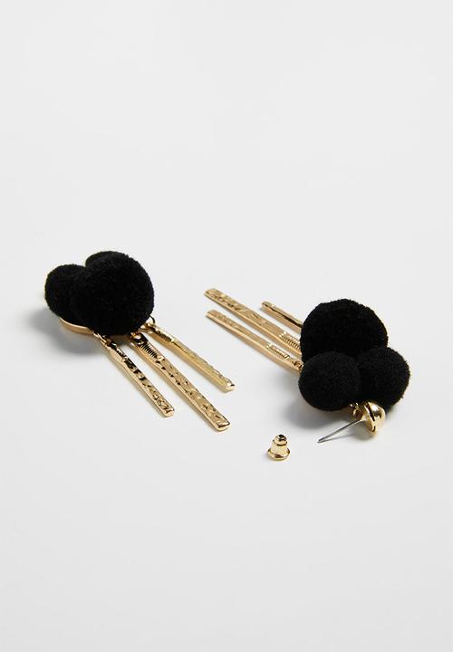 Superbalist - Pom pom earrings - black & gold