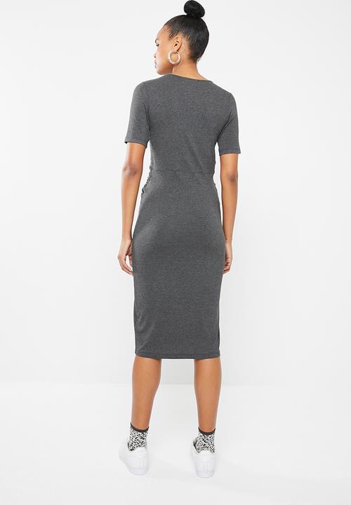 Superbalist - Knot front detail bodycon dress - grey