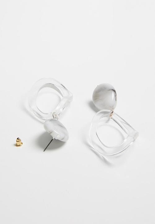 Superbalist - Oval perspex earrings - grey