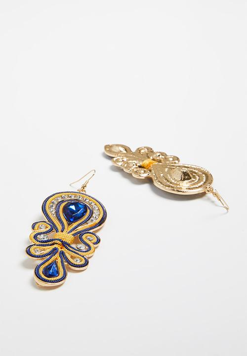 Superbalist - Carly jewelled earrings- yellow & blue