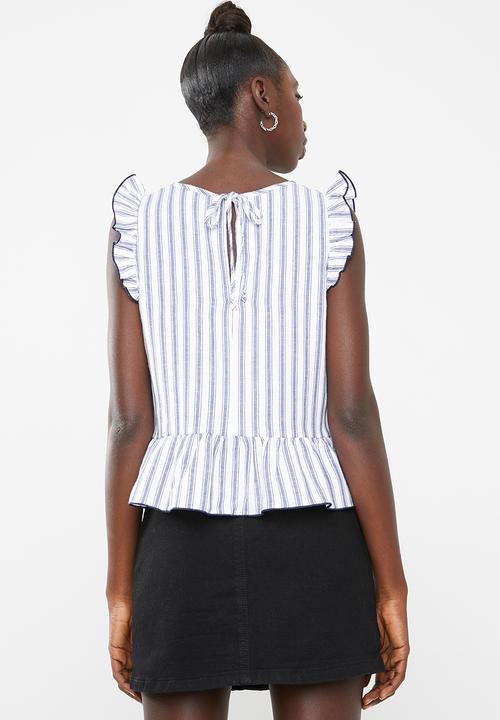 Superbalist - Poplin blouse - white & blue