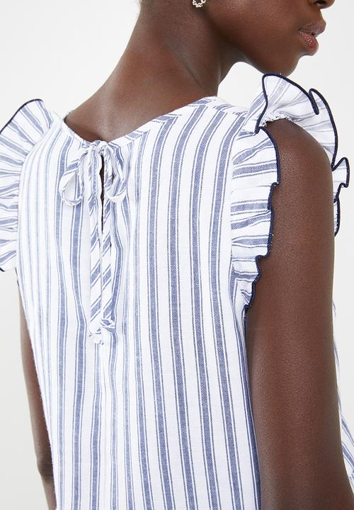 Superbalist - Poplin blouse - white & blue