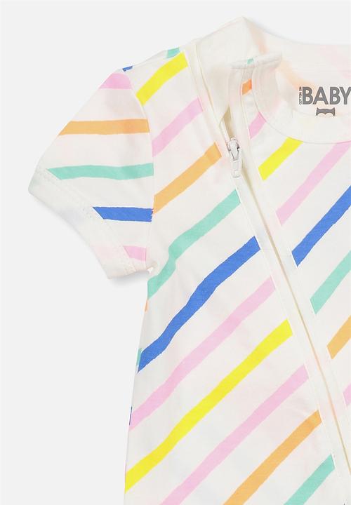 Cotton On - Mini short sleeve zip through romper - multi