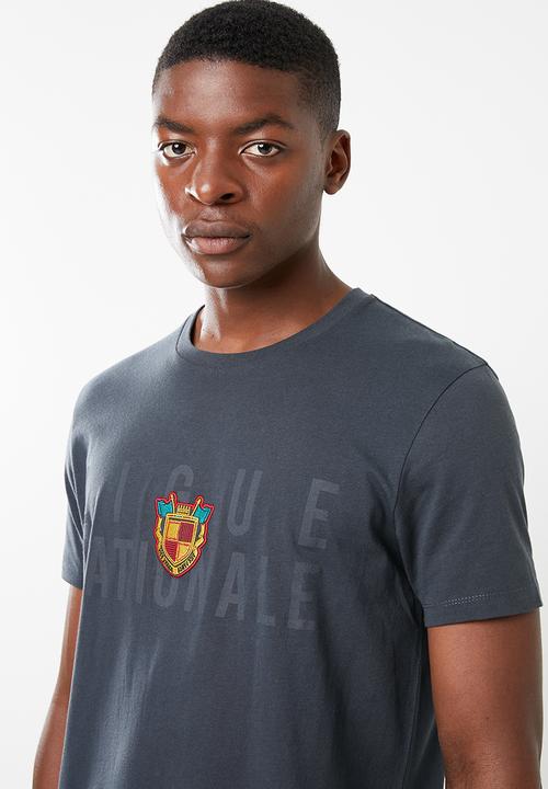 Superbalist - Printed curved hem tee - grey