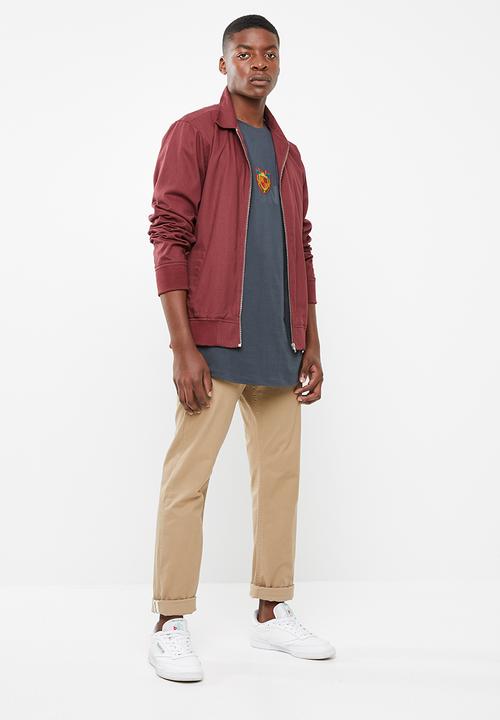 Superbalist - Printed curved hem tee - grey