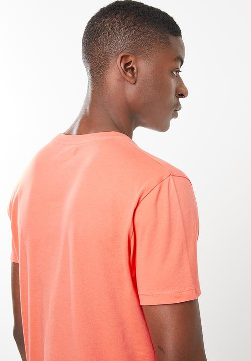 Superbalist - Printed curved hem tee - coral 