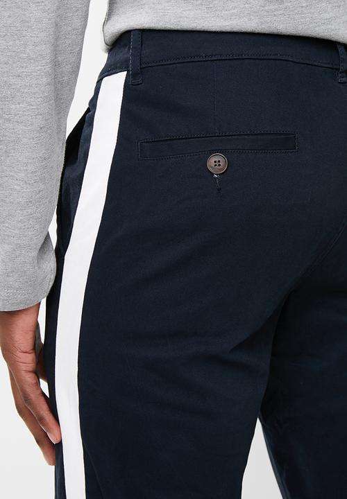 Superbalist - Cropped slim fit taped chino - navy