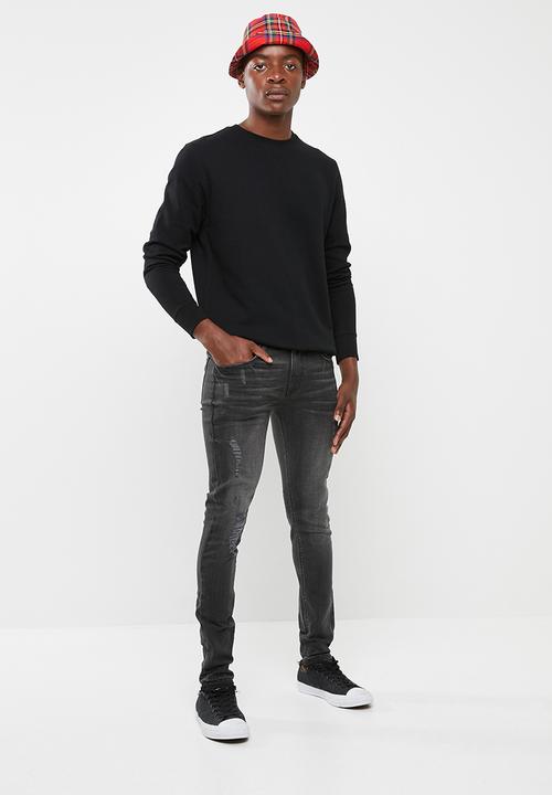 Superbalist - Skinny jeans with released hem - black