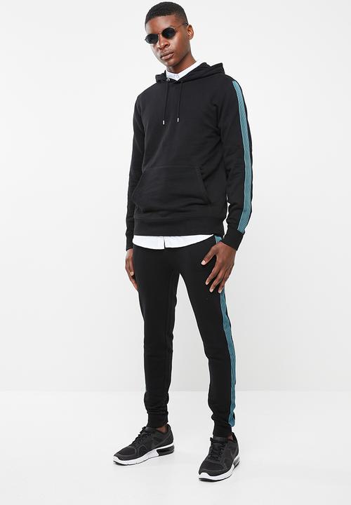 Superbalist - Taped hoodie pullover sweat - black