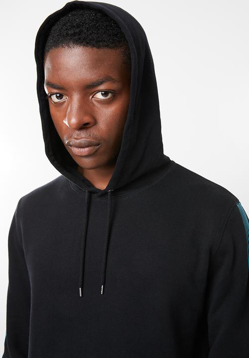 Superbalist - Taped hoodie pullover sweat - black
