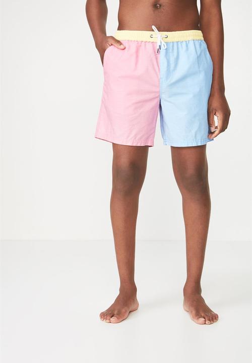 pink and blue shorts